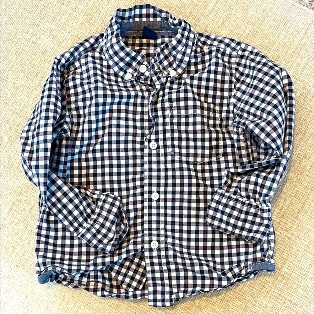 Baby Gap Toddler Black and White Checkered Shirt 3T